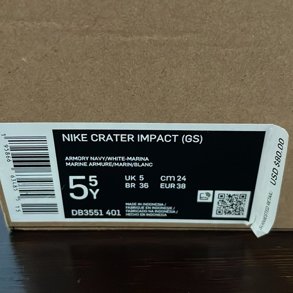 Nike Crater Impact (GS) In Armory Navy Marina Dark Blue Women’s / Youth 5.5 - Picture 9 of 13